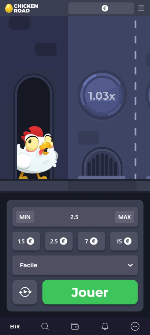 Commencez à jouer et profitez du jeu Chicken Road.